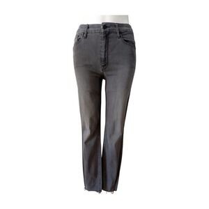 MOTHER High Waisted Looker Ankle Fray Jeans Dancing In The Moonlight Gray SZ 29